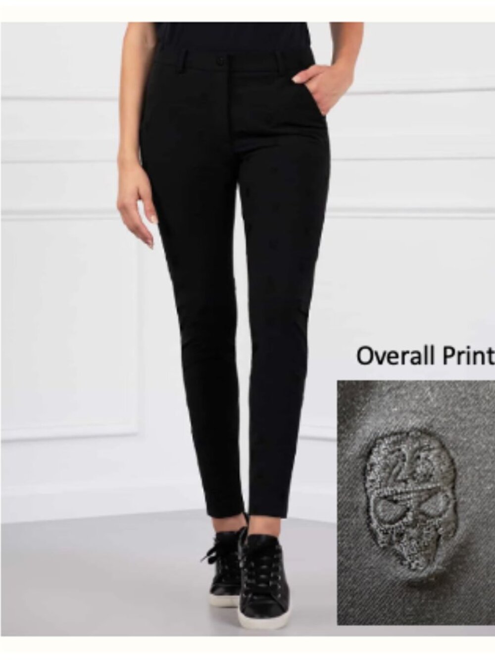 PXG Women's XS Full Length Darkness Pants Black Skulls Golf